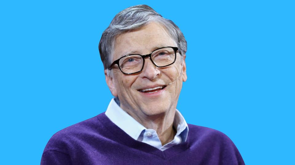 比尔盖茨微笑。