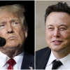 这组照片显示的是前总统唐纳德·特朗普 (Donald Trump) 于 2022 年 10 月 8 日在内华达州明登举行的集会期间(左),以及埃隆·马斯克 (Elon Musk) 于 2021 年 7 月 12 日在特拉华州威尔明顿举行的集会。
